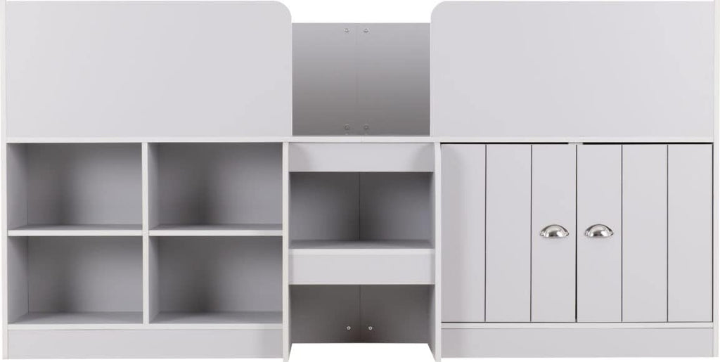 Bed With Storage 3ft Single Children Mid Sleeper Bed Frame In Dove Grey