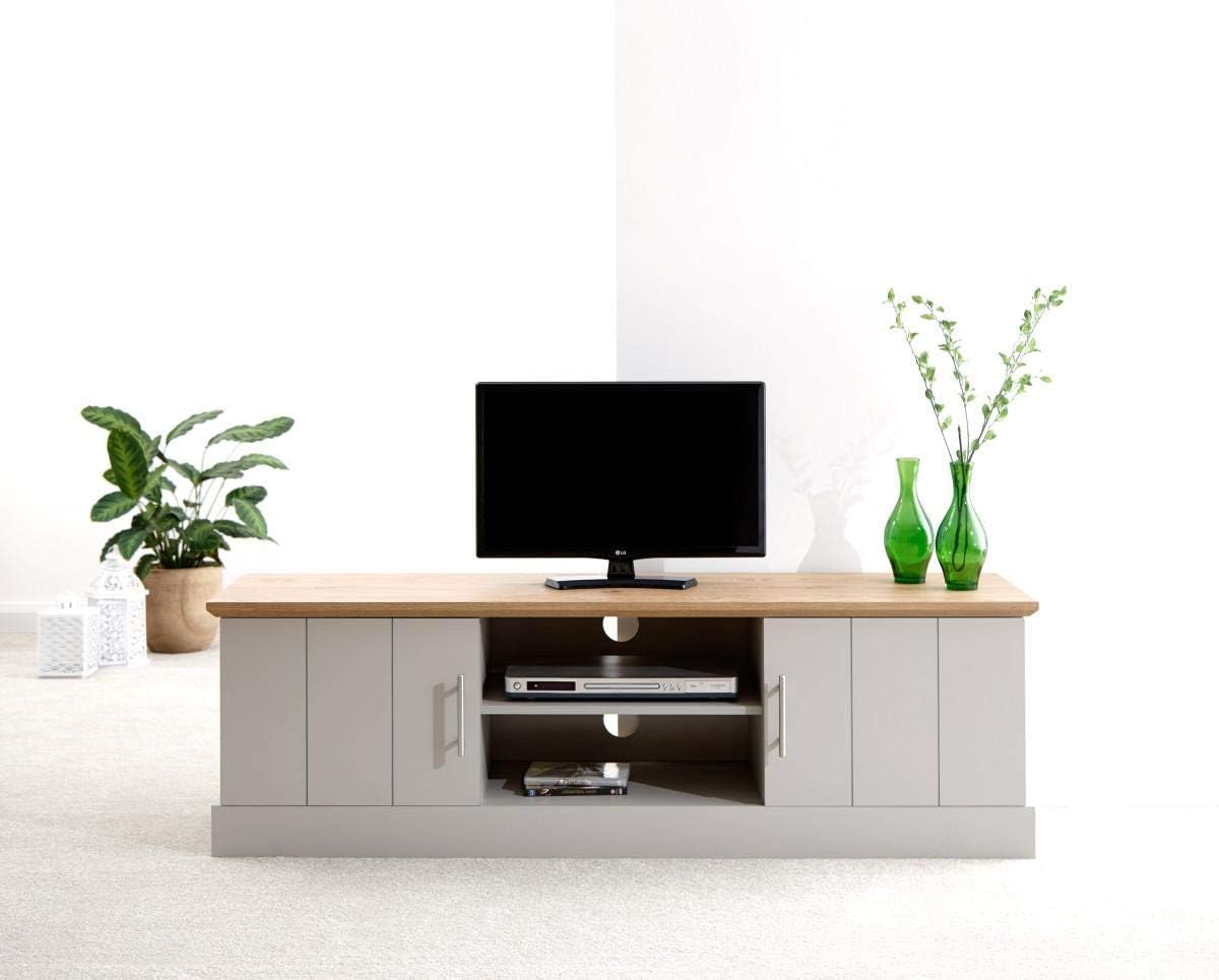 Large TV Unit with Cupboards &amp; Open Shelving