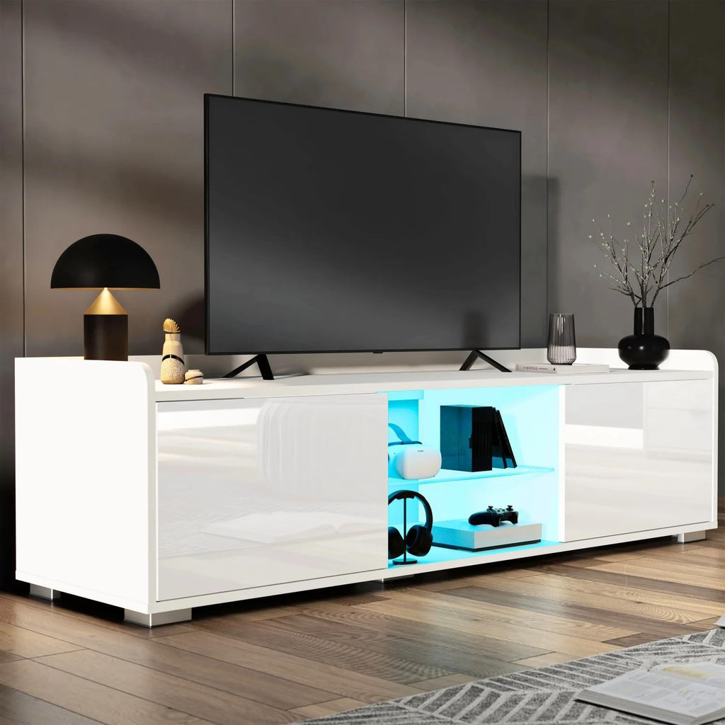 140cm White TV Unit