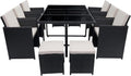 10 Seater Rattan Garden Dining Set with Large Table