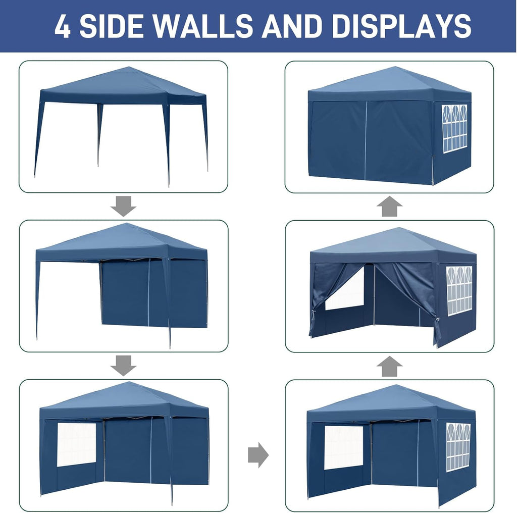 3m x 3m Ez Pop Up Canopy Tent with 4 SideWalls