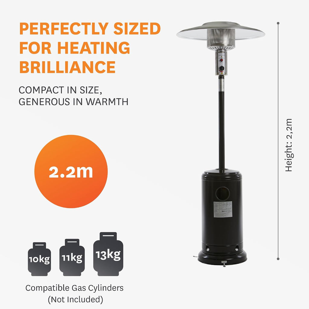 Umbrella Gas Patio Outdoor Heater - Heat Adjustable 13KW - Easy Ignition
