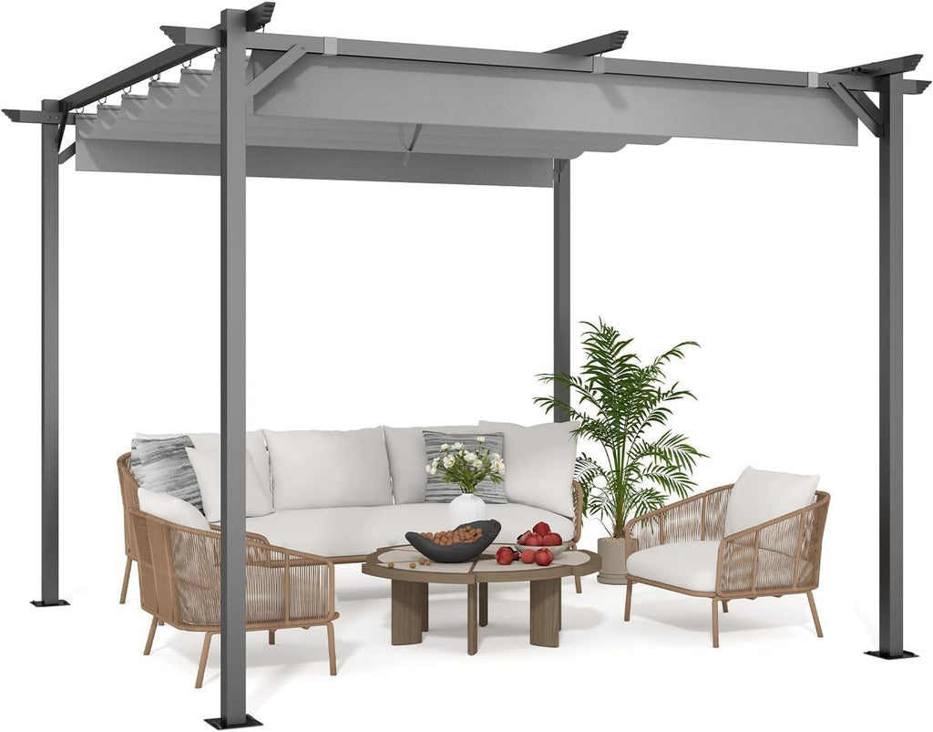 Aluminium Pergola with Retractable Roof Canopy