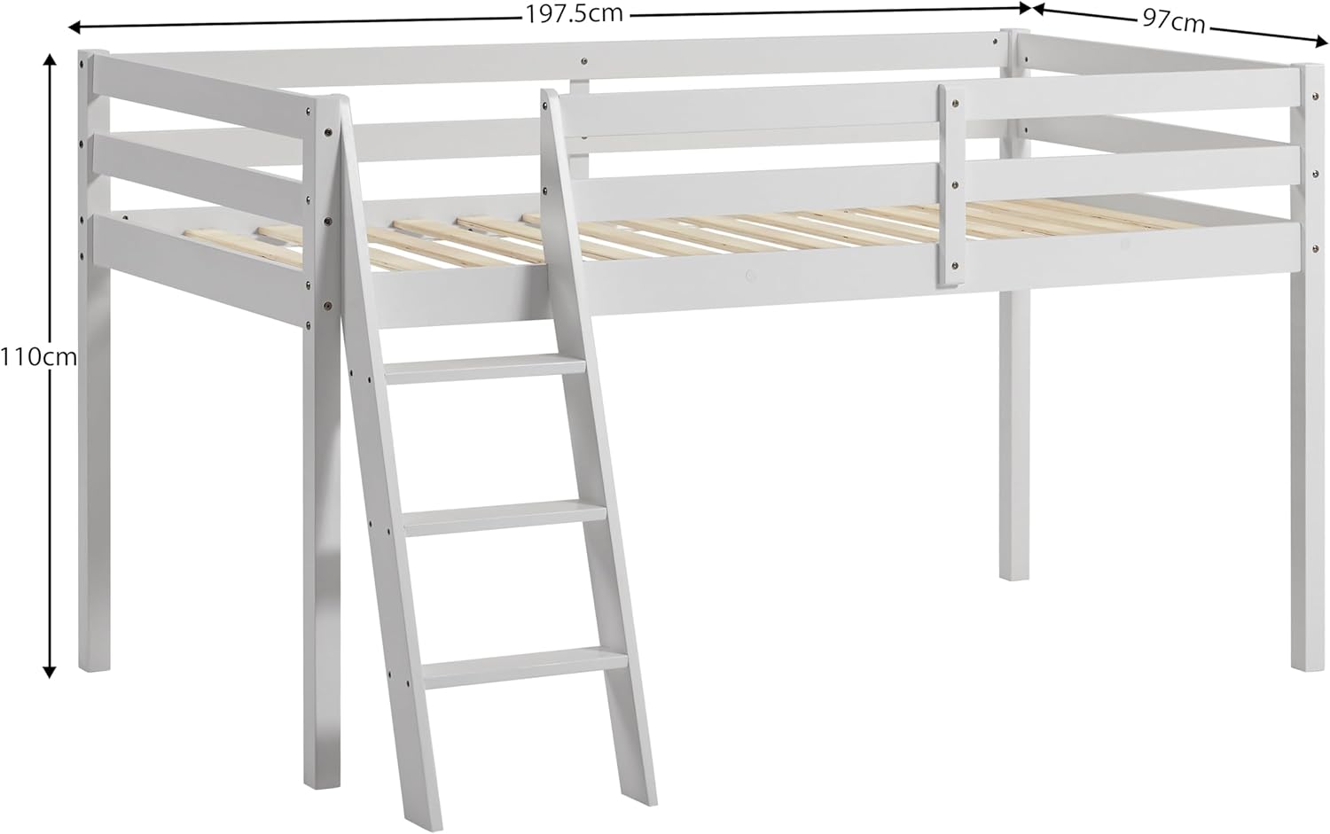 Single Bunk Bed Frame with Ladder