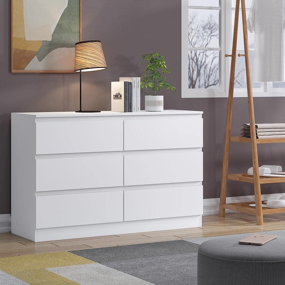 6 Drawer Chest of Drawers Matt White
