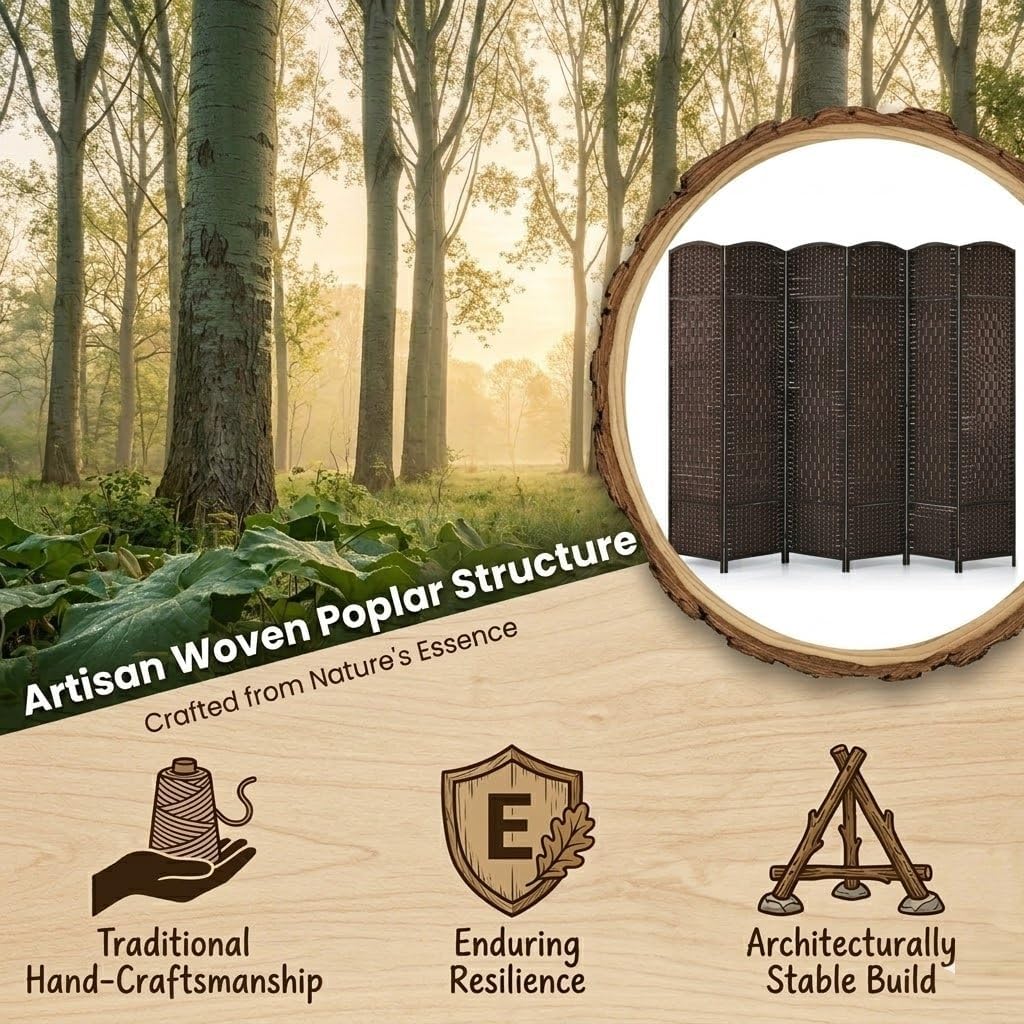 Folding Paravent 6 Panel Divider Screen