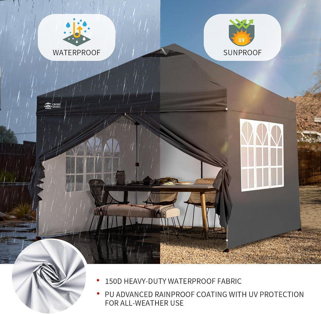 3m × 3m Pop-Up Gazebo with 4 Waterproof Side Panels