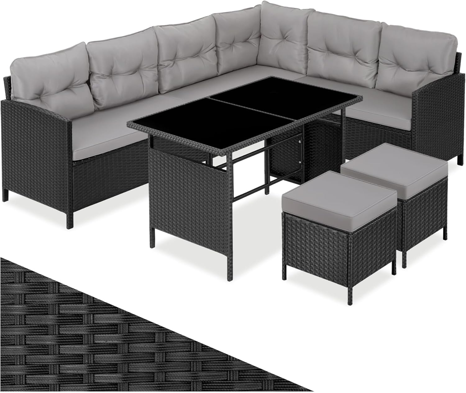 8-Seater Rattan Garden Furniture Set - Modular Garden Sofa