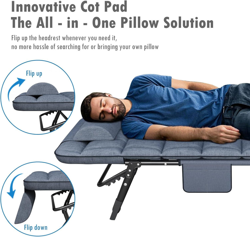 Foldable Sun Lounger with 4-Position Adjustable Backrest