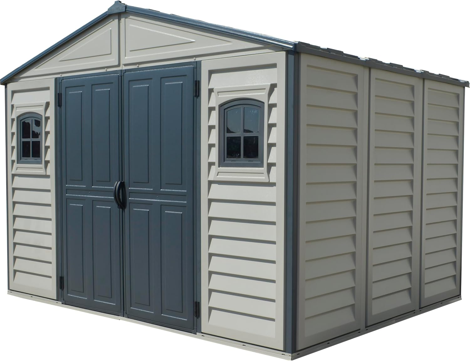 10.5 x 8 (8.02 m2) Plastic Garden Shed with Metal Foundation Kit and 2 Fixed Window