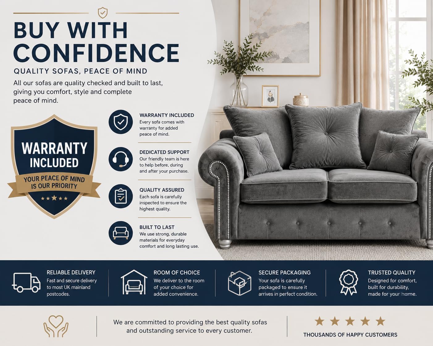 Grey Velvet Corner Sofa