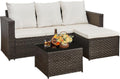 3-Piece Rattan Garden Furniture Set