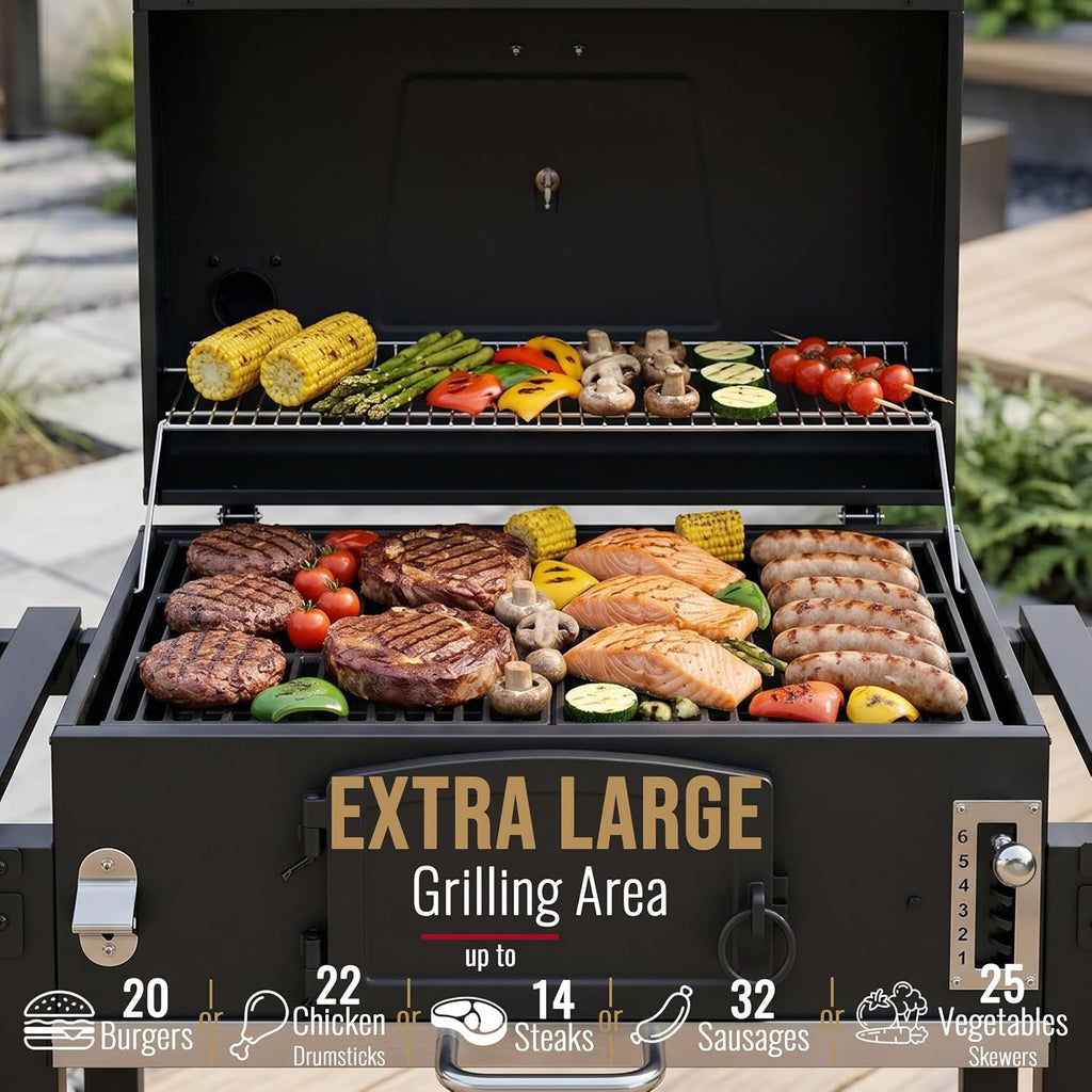 Outdoor XXL Smoker Barbecue Charcoal Portable BBQ Grill