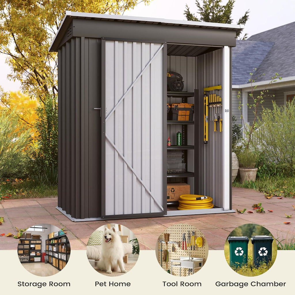 Metal Garden Storage Shed 5x3 ft