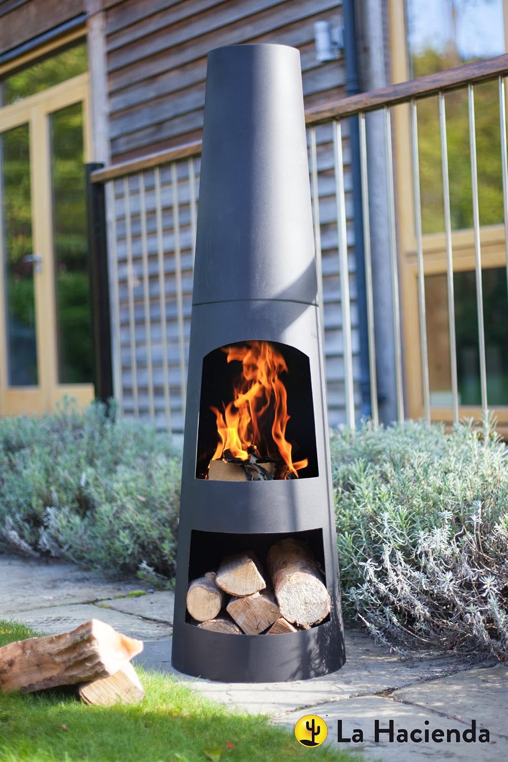 Circo - Steel Chiminea - Patio Heater - Log Burner - Easy to Assemble - Black,