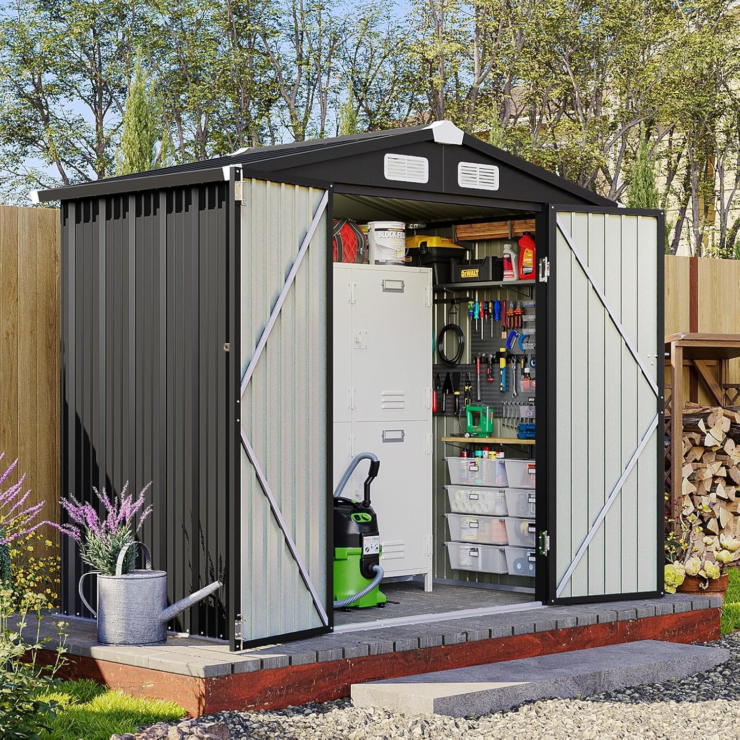 6 × 4ft Metal Garden Storage Shed